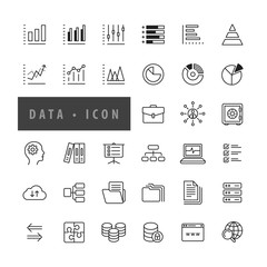 Data icons set, vector