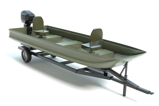 3d illustration of a jon boat