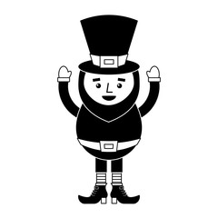happy leprechaun cartoon st patricks day character vector illustration  black and white image 