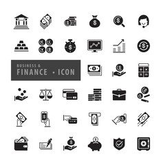 Business Finance icons set, vector