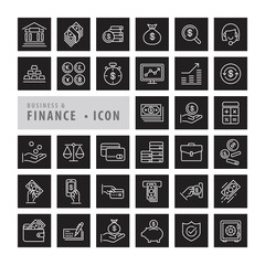Business Finance icons set, vector