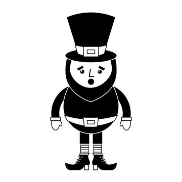 leprechaun surprise cartoon st patricks day character vector illustration  black and white image 
