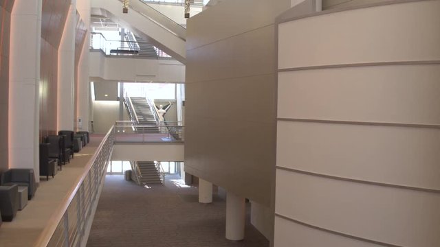 Empty hall of Meydenbauer Center during daytime