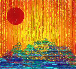 Obrazy na Szkle  Obraz czerwonego świtu słońca