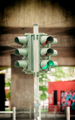 Traffic light in the city