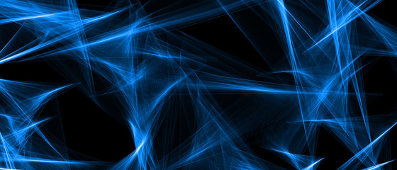 Abstract wavy background. Abstract Light blue wave on black background