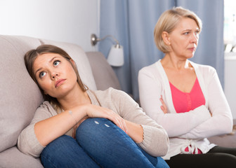 daughter quarreled with her mom