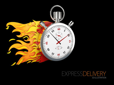 3d illustration of Express delivery icon for apps and website. Delivery concept. isolated black