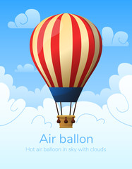 Obraz premium Flat hot air balloon