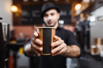 Making a espresso and cappuccino.