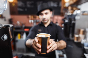 Making a espresso and cappuccino.