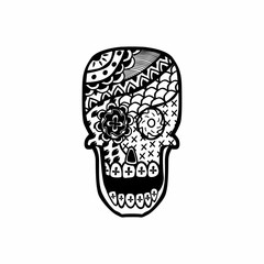 Vector illustration of an decorated Skull