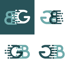 GB letters logo with accent speed in gray and dark green