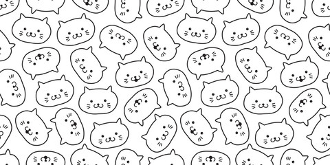 cat seamless pattern kitten head vector icon isolated background wallpaper