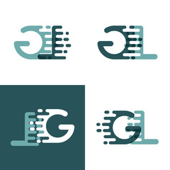 GL letters logo with accent speed in gray and dark green