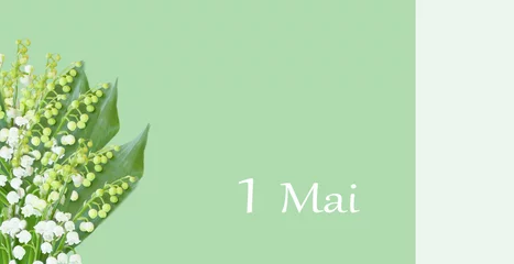 Crédence de cuisine en verre imprimé Muguet 1 mai, bouquet de muguet,symbole
