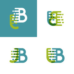 JB letters logo with accent speed in light green and light blue