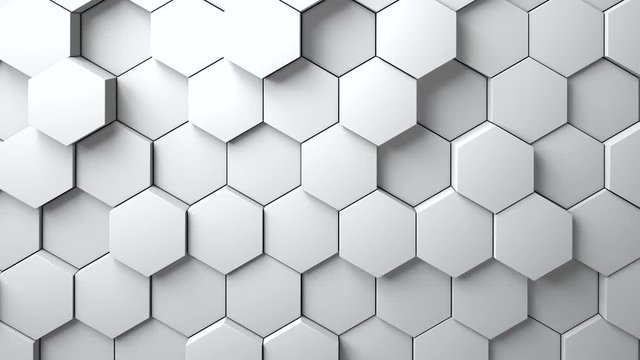 Abstract Hexagons Background Random Motion, 3d Loopable Animation