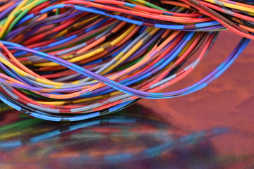 Colored wire closeup
