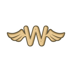 Fototapeta premium alphabet letter with angel bird wing