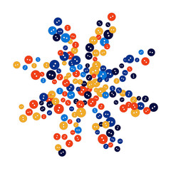 Vector Confetti Background Pattern. Element of design. Colored buttons on a white background
