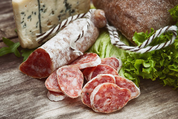 Sausage salami with noble mold