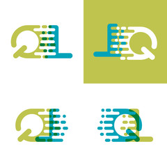 QL letters logo with accent speed in blue and light green