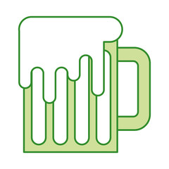green mug beer glass drink traditional vector illustration