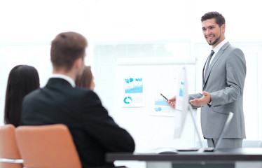 Business man making a presentation in the office.