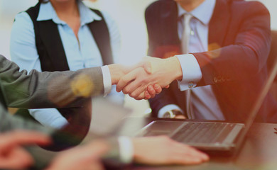 Business handshake.