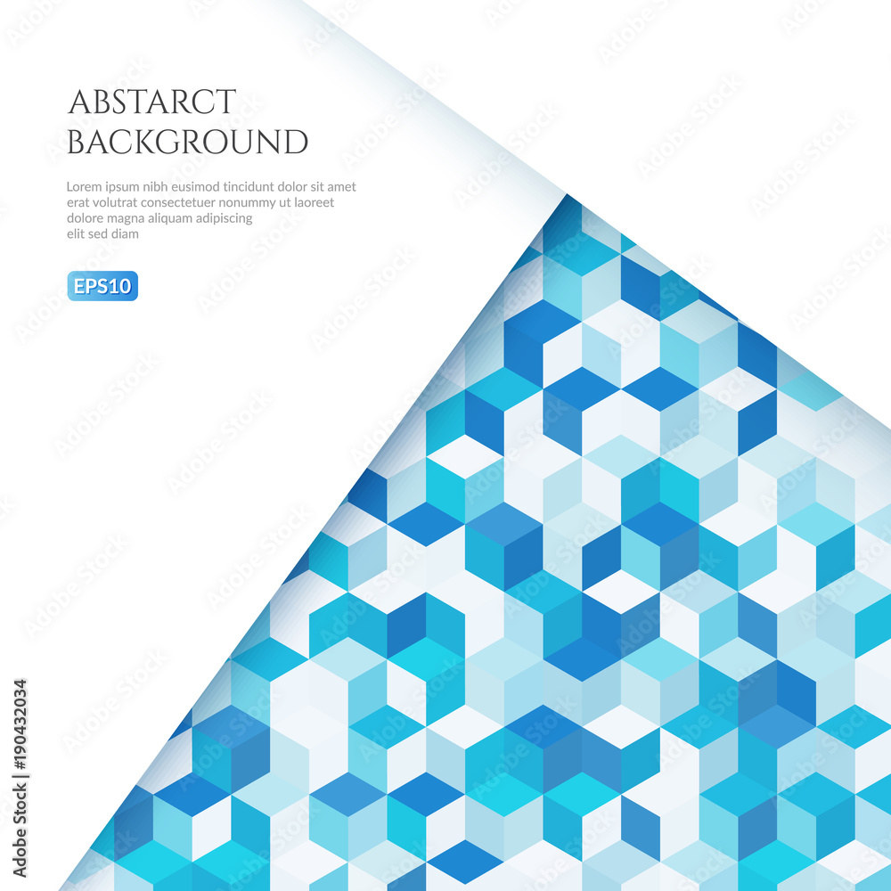 Poster abstract background of cubes. volumetric geometric texture.