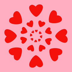 Abstract seamless background with hearts