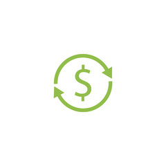 Exchange dollar icon, lime, green color. Vector, sign.