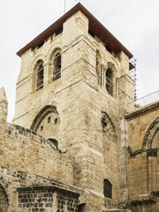 Fototapeta na wymiar Jerusalem, Israel - closeup of the Church of the Holy Sepulchre in Jerusalem