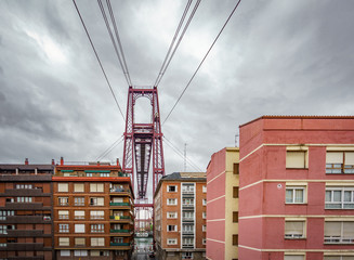Bizkaia suspension bridge between buildings