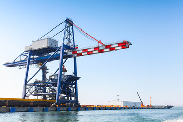 Gantry cranes in Port of Burgas, Black Sea