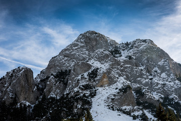 Fototapeta na wymiar Winter landscapes over the Carpathian mountains peaks