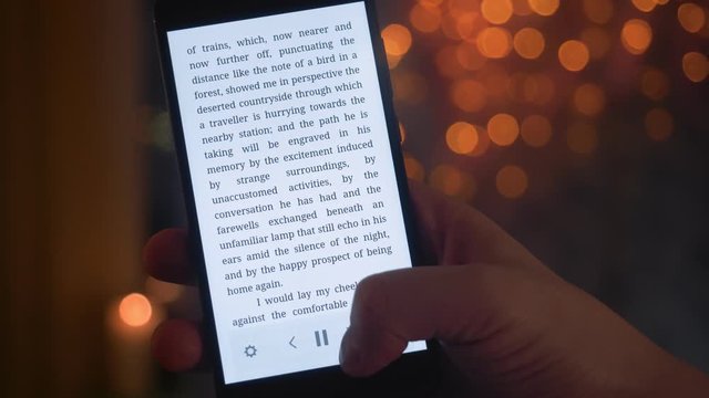 Reading e-book on the smartphone