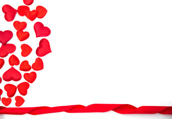 red hearts with bordure isolated