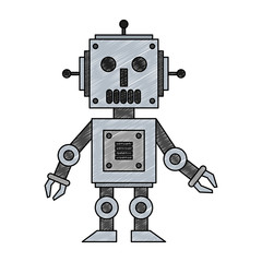 Robot funny cartoon icon vector illustration graphic design