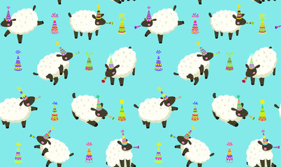 Lovely pattern with cute white lambs