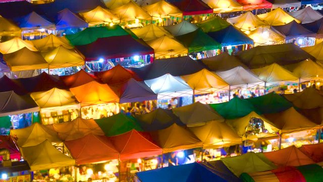 Top view of Night Train Market in Bangkok 