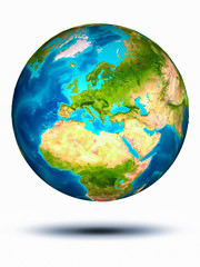 Kosovo on Earth with white background