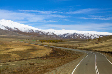 Chuya highway and Altai mountains, Russia.