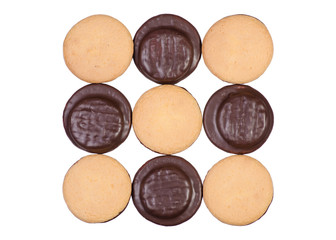 Cookies in chocolate