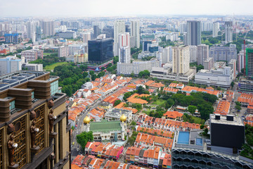 Panoramic view of the modern Singapore skyline