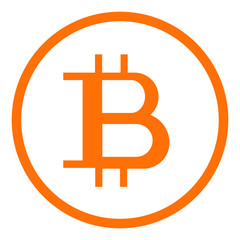 Bitcoin logo icon. Cryptocurrency money vector illustration
