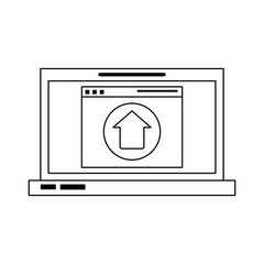 Uploading by laptop icon vector illustration graphic design