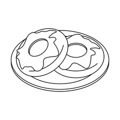 Donuts on dish icon vector illustration graphic design