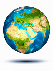 Israel on Earth with white background